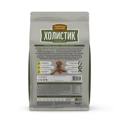 Сухой корм Деревенские лакомства Холистик Премьер для собак сред. и круп. пород утка с рисом 7кг.