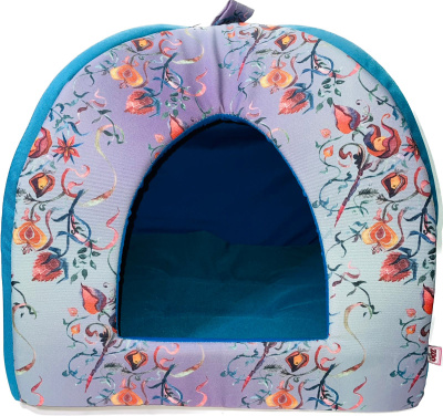 ЗООЭкспресс, Дом для животных вигвам "Дикие травы" 46х46х42 см бирюзовый, 721022
