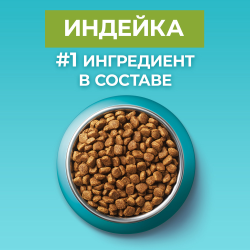 Сухой корм Purina ONE для кошек с чувствительным пищеварением, с высоким содержанием индейки, 1,5 кг