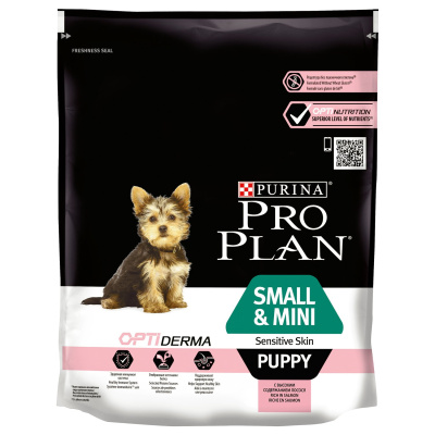 PRO PLAN OPTIDERMA Сухой корм для Щенков мелких и карликовых пород, с лососем и рисом, 700 г