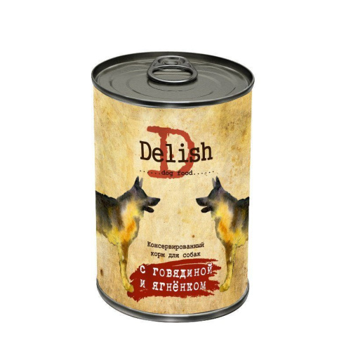 Delish консервы д/с говядина и ягнёнок 3*970 гр		
