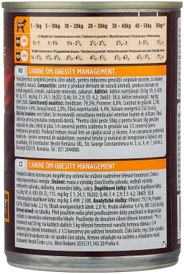 Pro Plan Veterinary OM Obesity Management влажный корм для взрослых собак при ожирении - 400 г