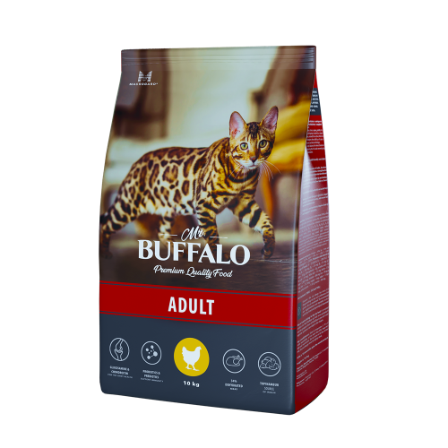 Сухой корм Mr.Buffalo ADULT для кошек, курица, 10 кг
