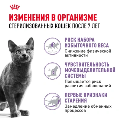 Royal Canin Sterilised 7+ Сухой корм для кастрированных котов и стерилизованных кошек 7-12 лет, 3,5 кг