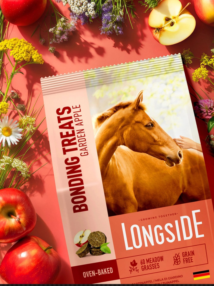 Лакомство для лошадей LONGSIDE, укрепляющее доверие. Садовое яблоко