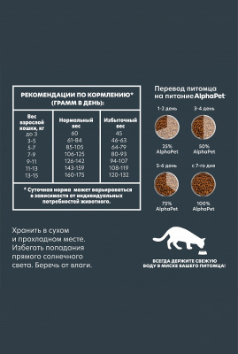 Сухой корм Альфа Пет WOW  для взрослых домашних кошек c Уткой и потрошками 750г