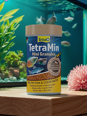 TetraMin Mini Granules Корм для всех видов мелких рыб, гранулы 100 мл
