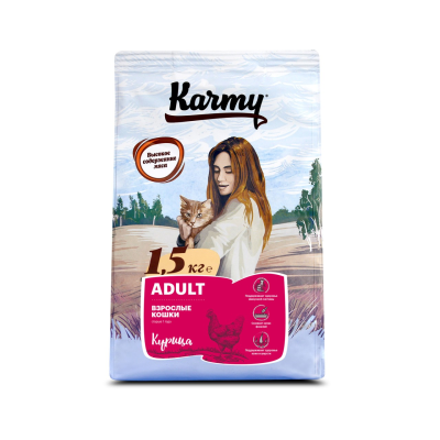 Сухой корм Карми для кошек Курица 1,5кг