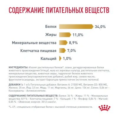 Сухой корм Royal Canin Urinary S/O Moderate Calorie для взрослых кошек при МКБ и ожирении - 1,5 кг