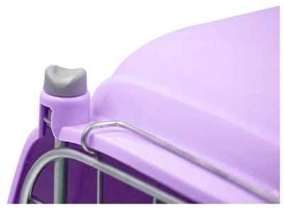 18422 Переноска для животных "Турне" L АВИА с металлической дверцей (коврик + ремень) фиолетовая