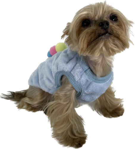 Свитер флисовый голубой с мороженным L