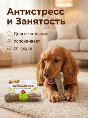 Зубочистики 95 г косточка жевательная для собак средних пород 10-25 кг говядина