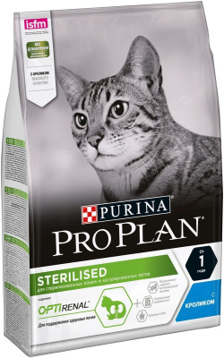 Purina Pro Plan Cat Sterilised Сухой корм для стерилизованных кошек, кролик, 10 кг