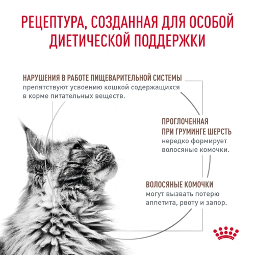 Сухой корм для кошек Royal Canin Gastrointestinal Hairball диетический корм для вывода шерсти  2 кг