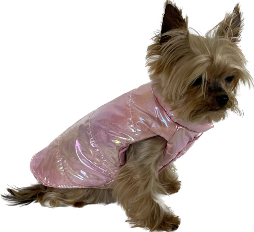 Зимняя водонепроницаемая куртка для питомцев перламутровая розовая S
