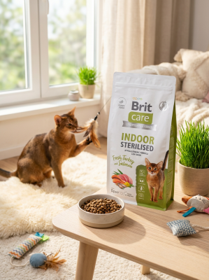 Сухой корм Брит Кеа, INDOOR STOOL ODOUR REDUCT для кошек с индейкой и лососем, 1.5кг