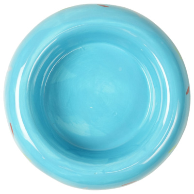 Миска Mr.Kranch Bamboo Пончик, керамическая ,голубая на бамбуковой подставке 250 мл