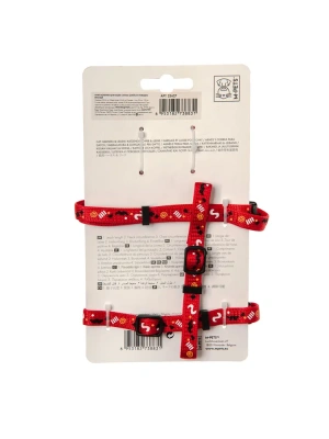 Шлейка для кошек с поводком,   красный, M-Pets