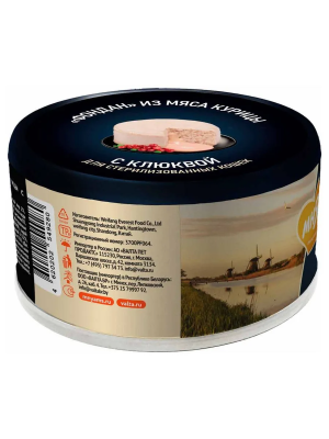 Влажный корм Мнямс Деликатес "Фондан" из мяса курицы с клюквой для стерилизованных кошек, 6х80г