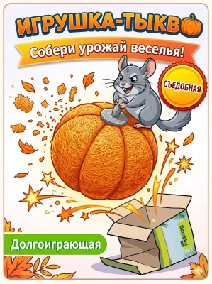 Лакомство для грызунов игрушка Bambini Pets "Тыква" из люфы