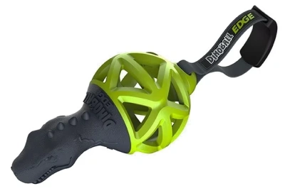 Игрушка для собак GiGwi "Dinoball" Динозавр с ручкой черно-зеленый 8см