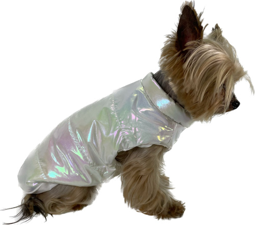 Зимняя водонепроницаемая куртка для питомцев перламутровая белая S