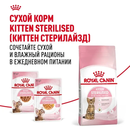 Влажный корм Royal Canin Kitten Sterilised, корм для стерилизованных котят в соусе, 28*85 г