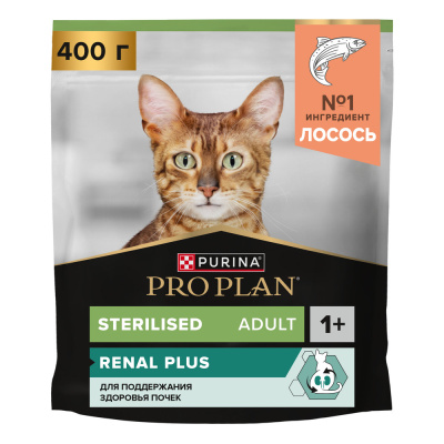 Purina PRO PLAN Sterilised Сухой корм для стерилизованных кошек с лососем, 400 г