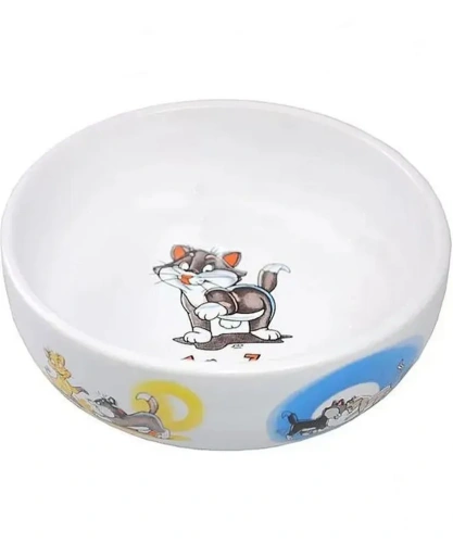 Миска керамическая с рисунками котов 13,4*4см*290мл