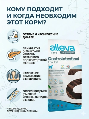 Сухой ветеринарный корм Alleva Care Dog Gastrointestinal Low Fat, 2 кг