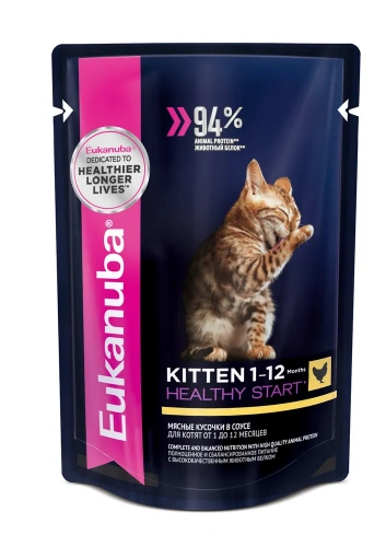 Eukanuba Kitten Консервированный корм для котят с курицей, 12 х 85 г