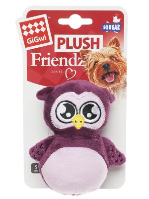 Игрушка мягкая для собак GiGwi PLUSH FRIENDZ "Сова с пищалкой", 110мм