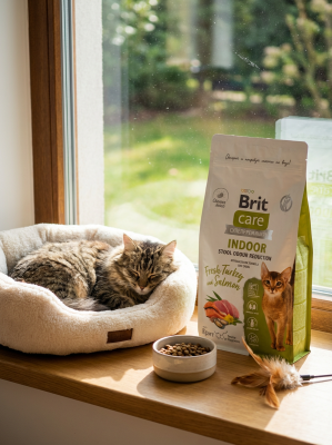 Сухой корм Брит Кеа, INDOOR STOOL ODOUR REDUCT для кошек с индейкой и лососем, 400гр