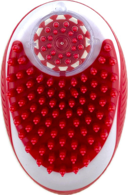 Щетка для мытья животных с дозатором для мыла Рубиз, красный, 11,5х7,5см M-pets