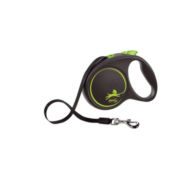 Поводок-рулетка Flexi Black Design tape L 5м. 50кг., зеленая