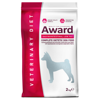 Сухой ветеринарный корм для взрослых собак Gastrointestinal LOW FAT 2 кг Award Veterinary Diet 