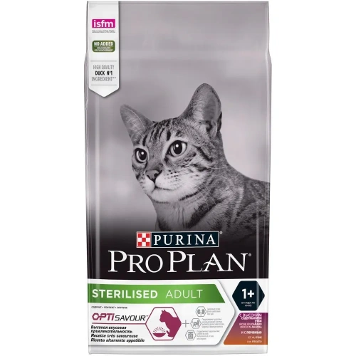 Сухой корм Pro Plan Cat Adult Sterilised для стерилизованных кошек с уткой и печенью - 1,5 кг