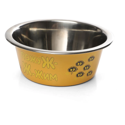 Миска для животных Triol СМФ ВИННИ-ПУХ  "Пожужжим", металлическая двойная на подставке, 2х0.24л