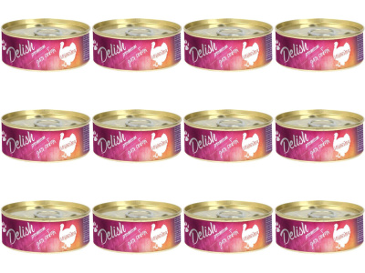  Влажный корм Delish premium  для собак индейка 12*100 гр