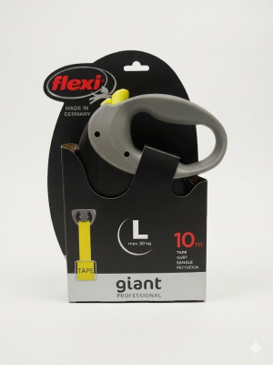 Поводок-рулетка Flexi Giant Professional tape 10 м,  50 кг, черная