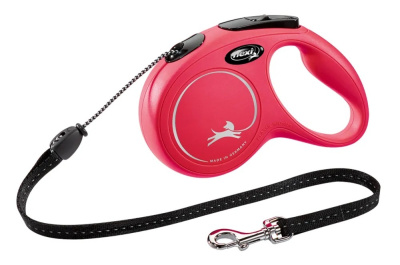 Рулетка Флекси New Classic L 5м до 50кг (ремень) красная
