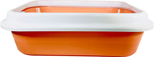 Зооэкспресс 11161 Туалет с сеткой и рамкой-бортиком "МЕГАКИС" (оранжевый, 42 х 30 х 11)