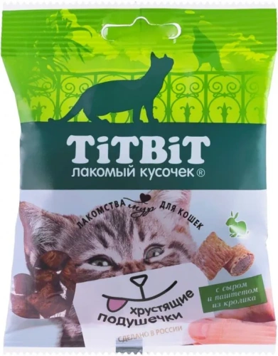 Лакомство  Титбит для кошек Хрустящие подушечки с паштетом из говядины 30 г