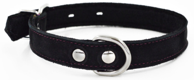 Ошейник 1114Ч COLOR LINE 1сл 25 мм нубук/фетр длина 35-45 см черный