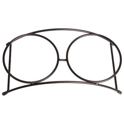 Mиска Mr.Kranch керамическая  двойная на подставке для собак и кошек оранжевая 2 х 290 мл