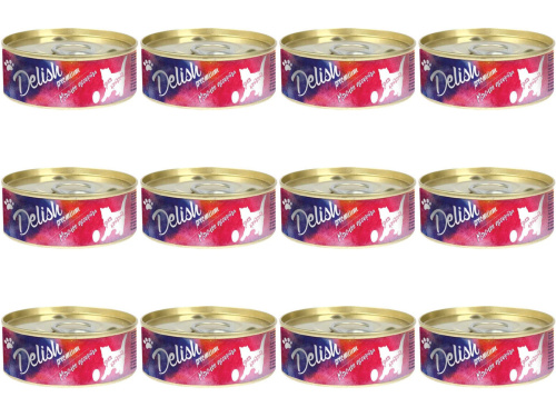Влажный корм Delish premium  для котя мясное ассорти 100 гр