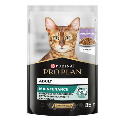 Purina Pro Plan Adult Консервированный корм для взрослых кошек, индейка в желе, 85