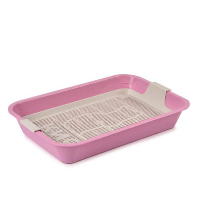 Зооэкспресс 11161 Туалет с сеткой и рамкой-бортиком "МЕГАКИС" (розовый, 42 х 30 х 11)