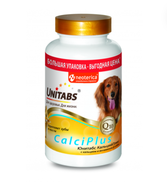 Экопром U2042 Юнитабс CalciPlus с Q10 Витамины д/собак Кальций, фосфор и витамин D 200таб