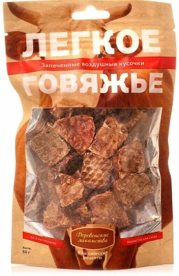 Деревенские лакомства для собак Легкое говяжье 50г